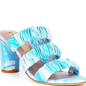 New Deltan Colette Printed Three Brand Dress Sandals 7